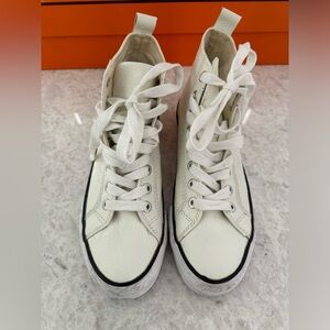 Comme des Garçons leather high top unisex sneakers